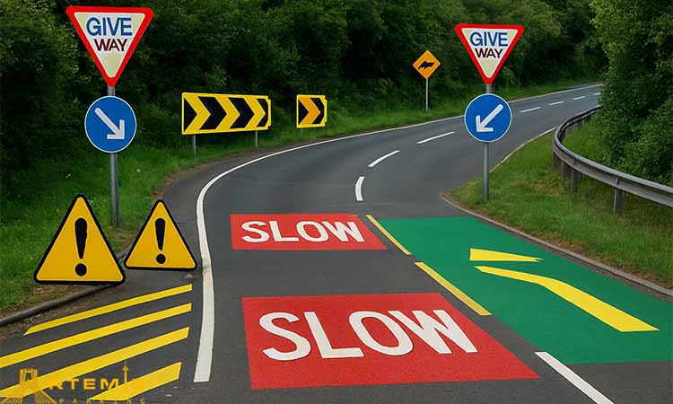  نمونه‌ های موفق استفاده از رنگ و علائم در کاهش تصادف